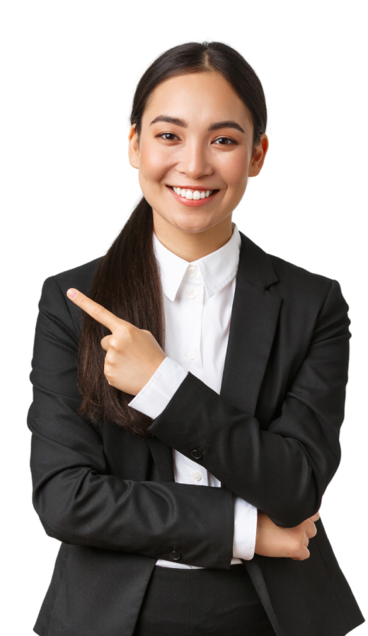 Businesswoman pointing